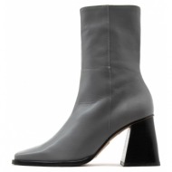  leather mid heel ankle boots women angel alarcon