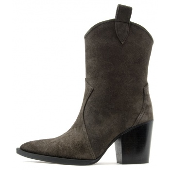 suede leather mid heel boots women σε προσφορά