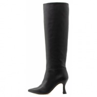  leather mid heel high boots women paola ferri