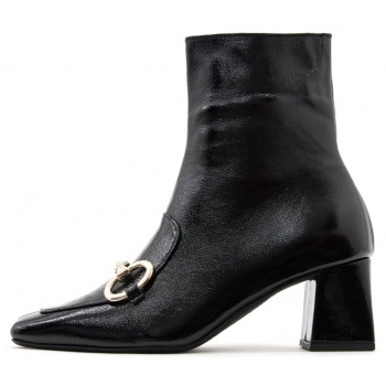 patent leather mid heel ankle boots σε προσφορά