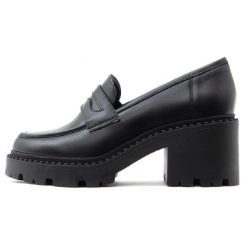 leather mid heel chunky loafers women σε προσφορά