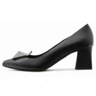  leather mid heel pumps women bacali collection