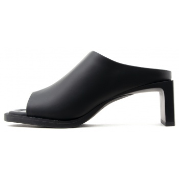 tommy jeans leather mid heel mules women