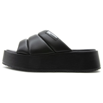 leather puffer flatform slides women σε προσφορά