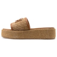  leather straw flatform sandals women mariella fabiani