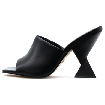 e64275 leather high heel mules women
