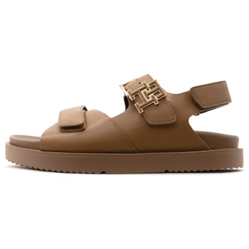 leather hardware sporty flat sandals