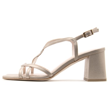 metallic leather high heel sandals σε προσφορά