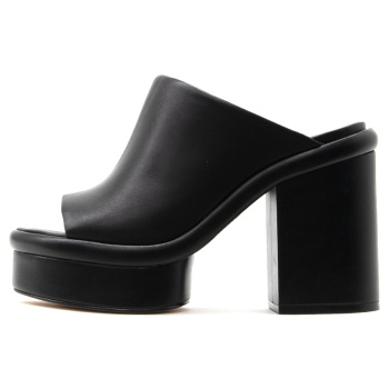 e64212 leather high heel mules women