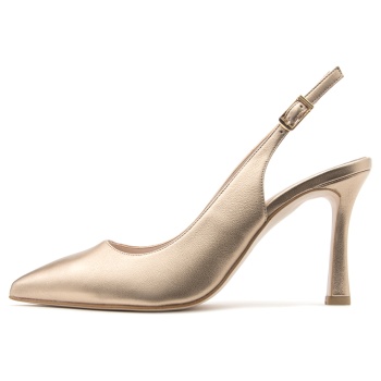 metallic leather slingback high heel σε προσφορά