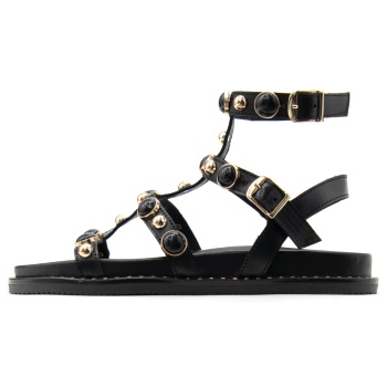 studded leather flat sandals women