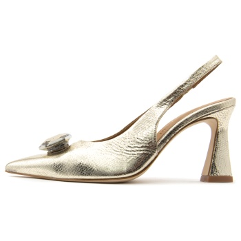 snake skin leather slingback high heel σε προσφορά