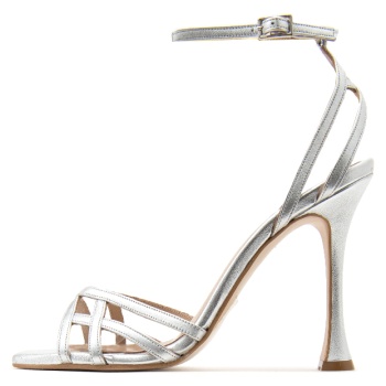 metallic leather high heel sandals