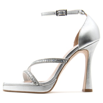 metallic leather high heel sandals σε προσφορά