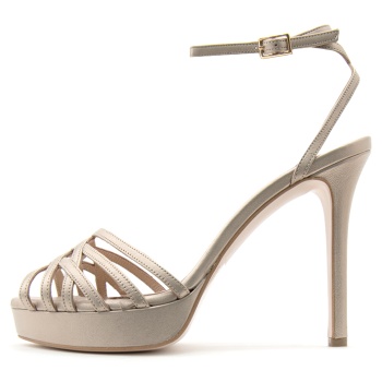 metallic leather high heel sandals σε προσφορά