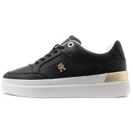  leather monogram hardware court sneakers women tommy hilfiger