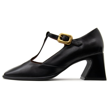 oretei leather mary jane mid heel pumps