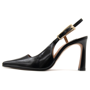 lades leather high heel slingback pumps