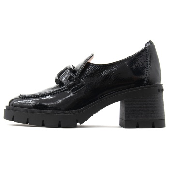 rio patent leather mid heel moccasins