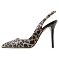  patent leather animal print slingback high heel pumps women mourtzi