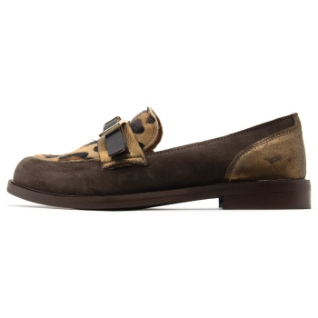 suede leather animal print moccasins σε προσφορά