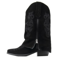  suede leather mid heel ankle boots women once