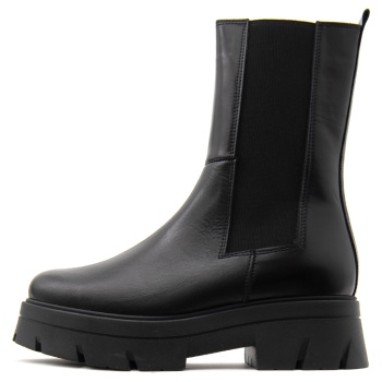 leather chunky chelsea boots women