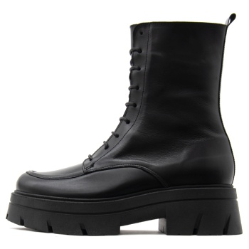 leather chunky biker boots women bacali σε προσφορά