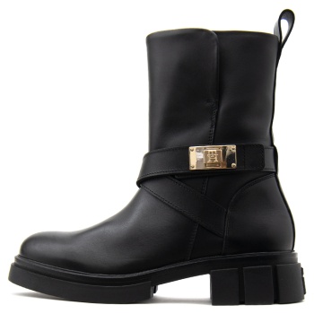 leather strap chunky biker boots women σε προσφορά