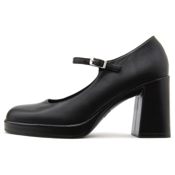 leather mary jane high heel pumps women