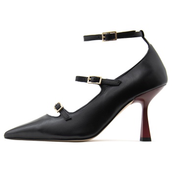 leather mary jane high heel pumps women