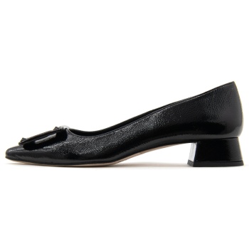 patent leather mid heel pumps women