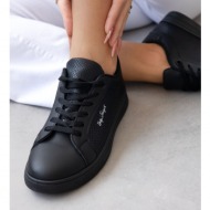  sneakers flat με ανάγλυφο pattern - μαύρο