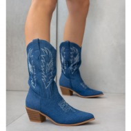  μπότες cowboy με σχέδιο - μπλε denim
