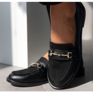  loafers με συνδυασμό υλικών estil - μαύρο