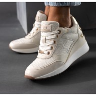  sneakers wedges με ύφασμα xti 141907 - μπεζ