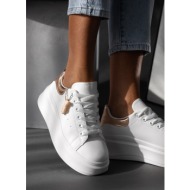  sneakers με ψηλή σόλα - λευκό/χαλκό