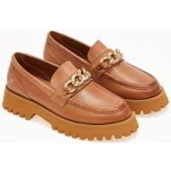  loafers δερμάτινα με αλυσίδα carmela 160975 - κάμελ