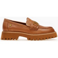  loafers δερμάτινα carmela με αγκράφα160879 - κάμελ