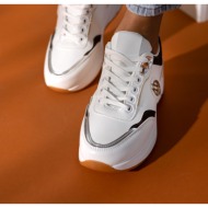  sneakers wedges με σχέδιο - λευκό