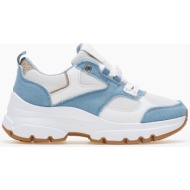  sneakers chunky με κομμάτια σε συνδυασμούς υλικών erynn - μπλε jean