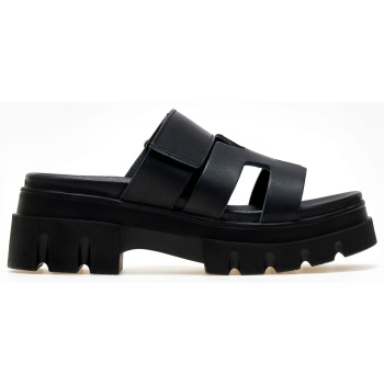 σανδάλια δερμάτινα flatforms με velcro σε προσφορά