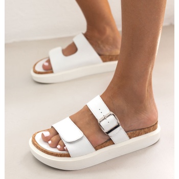 σανδάλια flatforms δερμάτινα με velcro