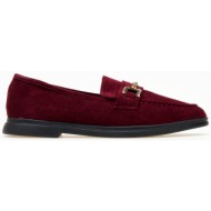  loafers suede με μεταλλικό στοιχείο - μπορντό