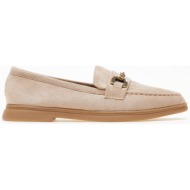  loafers suede με μεταλλικό στοιχείο - μπεζ