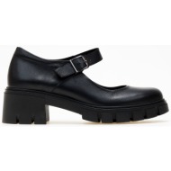  loafers δερμάτινα με chunky σόλα mary janes ragazza 0758 - μαύρο