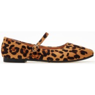  μπαλαρίνες suede με print - leopard