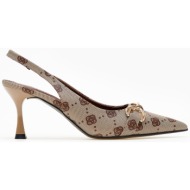  γόβες slingback με print - τάουπε