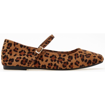 mary janes suede με print - leopard