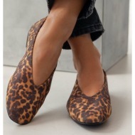  μπαλαρίνες suede με print corina - leopard